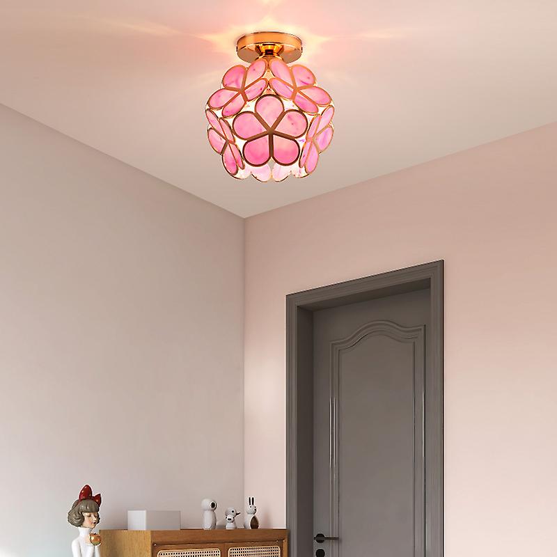 Artistiek glazen plafondlamp met bloemenpatroon