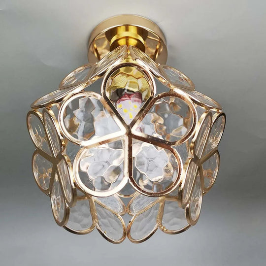 Artistiek glazen plafondlamp met bloemenpatroon