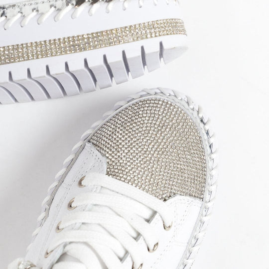 Damesschoenen Genie | Trainers in diamant Zilver Leer