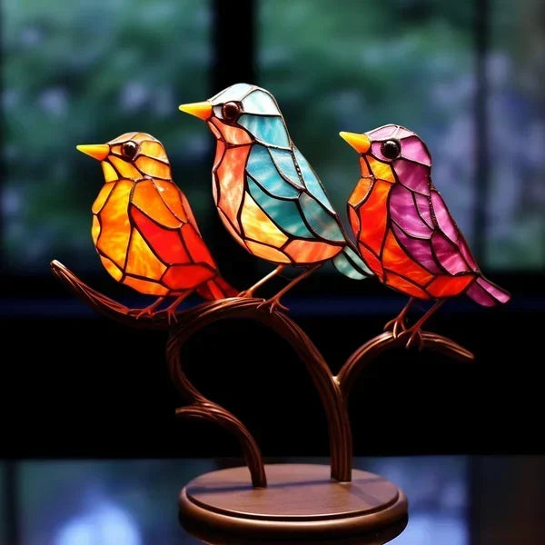 Kleurrijke glazen vogels voor een chic interieur