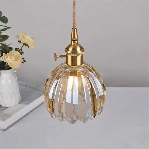 Japanse Retro Glazen Bloem Hanglamp